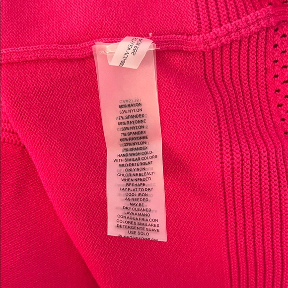 Vince‎ Camuto Fuchsia Pink Fit & Flare Midi Knit/Mesh Dress Women’s Size XL - Picture 6 of 7